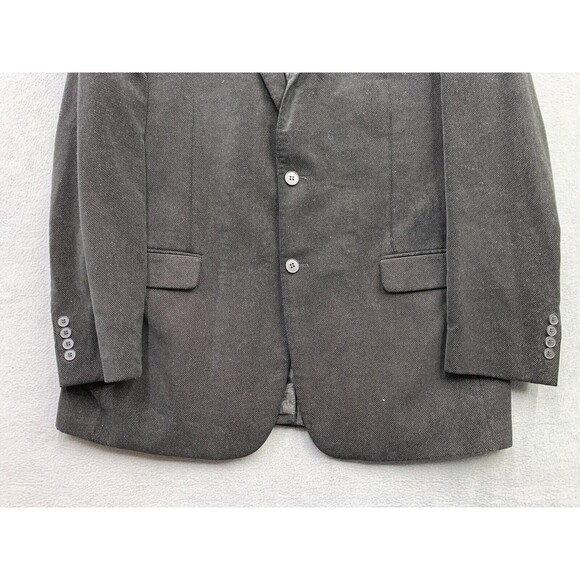 Andrew Fezza ASSETS  Velour Two Button Blazer Mens Size  46L Black Notch Vented - Picture 12 of 16